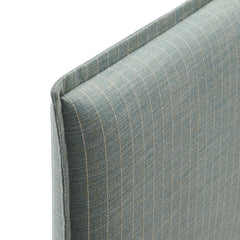 Camille Spa Blue Stripe Striped Linen Blend Queen Size Headboard - Ornate Home