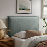 Camille Spa Blue Stripe Striped Linen Blend Twin Size Headboard - Ornate Home