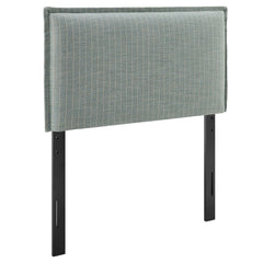 Camille Spa Blue Stripe Striped Linen Blend Twin Size Headboard - Ornate Home