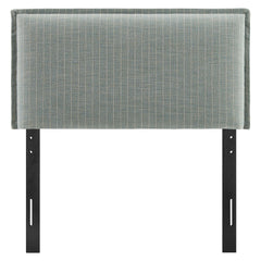 Camille Spa Blue Stripe Striped Linen Blend Twin Size Headboard - Ornate Home