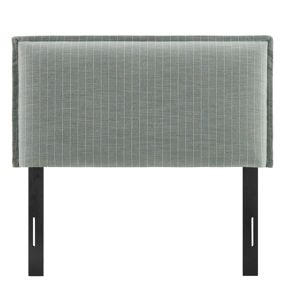 Camille Spa Blue Stripe Striped Linen Blend Twin Size Headboard - Ornate Home