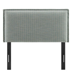 Camille Spa Blue Stripe Striped Linen Blend Twin Size Headboard - Ornate Home