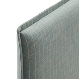 Camille Spa Blue Stripe Striped Linen Blend Twin Size Headboard - Ornate Home