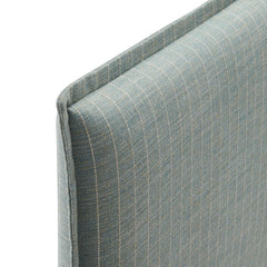 Camille Spa Blue Stripe Striped Linen Blend Twin Size Headboard - Ornate Home