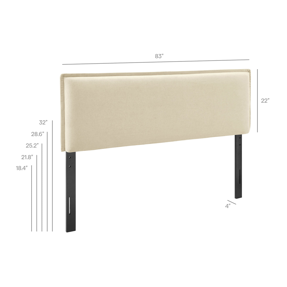 Camille Upholstered Linen Blend King Size Headboard - Ornate Home