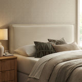 Camille Upholstered Linen Blend Queen Size Headboard - Ornate Home