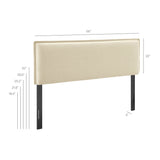 Camille Upholstered Linen Blend Queen Size Headboard - Ornate Home
