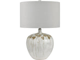 Camille White; Grey Table Lamp - Ornate Home