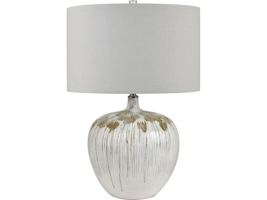 Camille White; Grey Table Lamp - Ornate Home