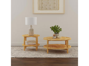 Camillo Maple 2-piece Round Coffee and End Table Set - Ornate Home
