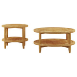 Camillo Maple 2-piece Round Coffee and End Table Set - Ornate Home