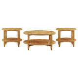 Camillo Maple 3-piece Round Coffee and End Table Set - Ornate Home