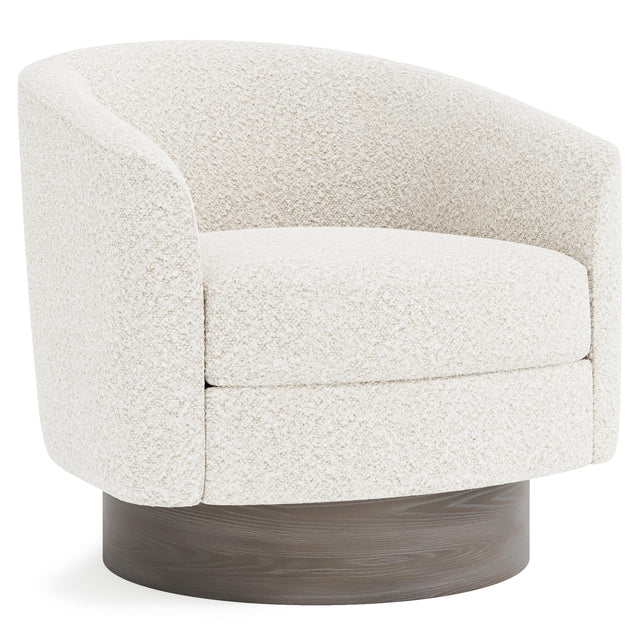 Camino Ivory Swivel Chair Without Pillows - Ornate Home