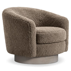 Camino Shearling Tawny - Cerused Swivel Chair - Ornate Home