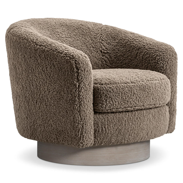 Camino Shearling Tawny - Cerused Swivel Chair