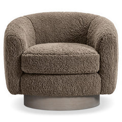 Camino Shearling Tawny - Cerused Swivel Chair - Ornate Home