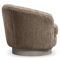 Camino Shearling Tawny - Cerused Swivel Chair - Ornate Home