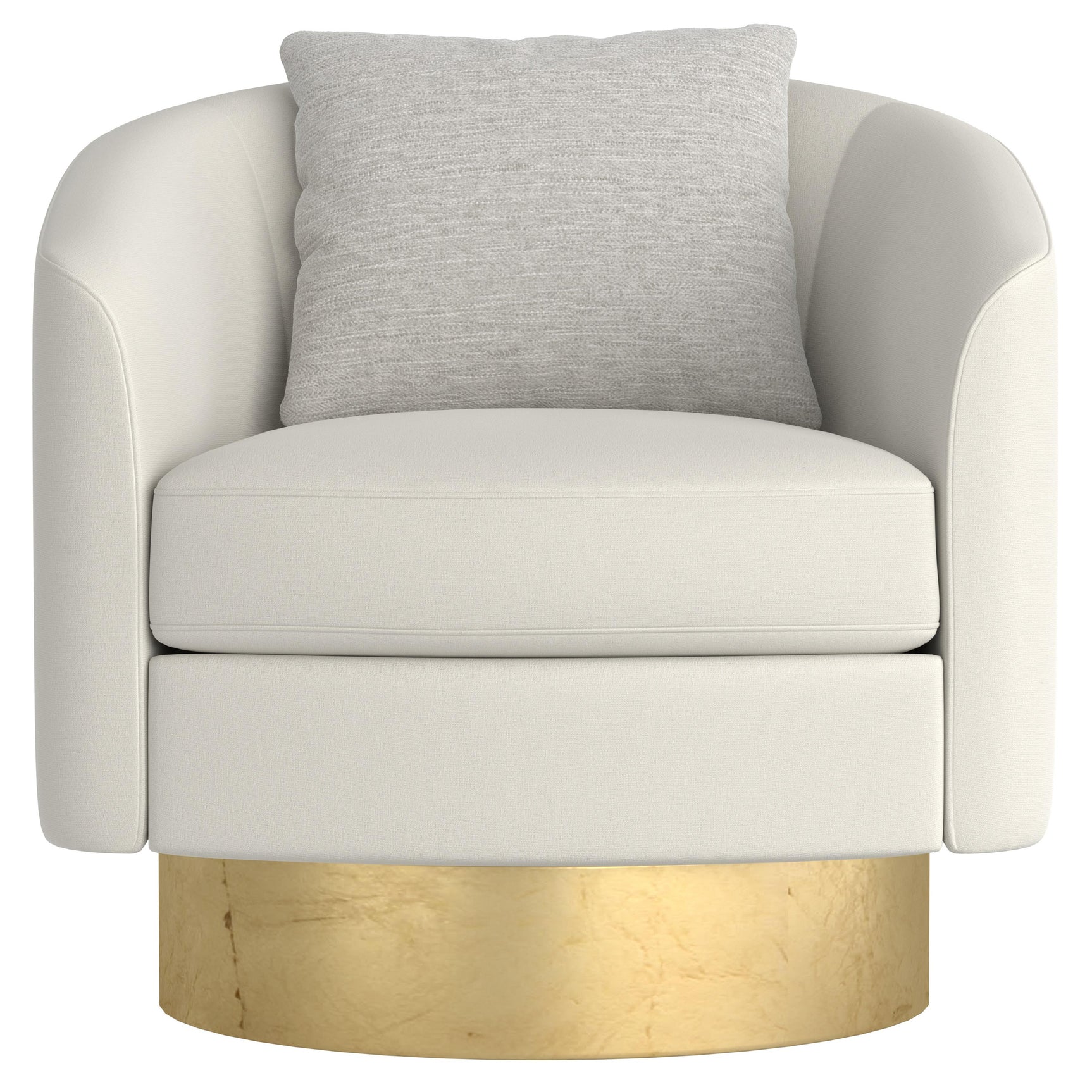 Camino White/Cream/Gold Fabric Swivel Chair - Ornate Home