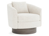 Camino White/Cream/Portobello Fabric Swivel Chair - Ornate Home