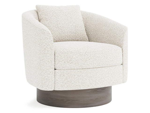 Camino White/Cream/Portobello Fabric Swivel Chair - Ornate Home