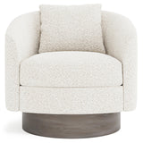 Camino White/Cream/Portobello Fabric Swivel Chair - Ornate Home
