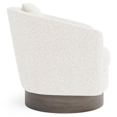 Camino White/Cream/Portobello Fabric Swivel Chair - Ornate Home
