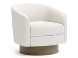 Camino White/Cream/Portobello Fabric Swivel Chair - Ornate Home
