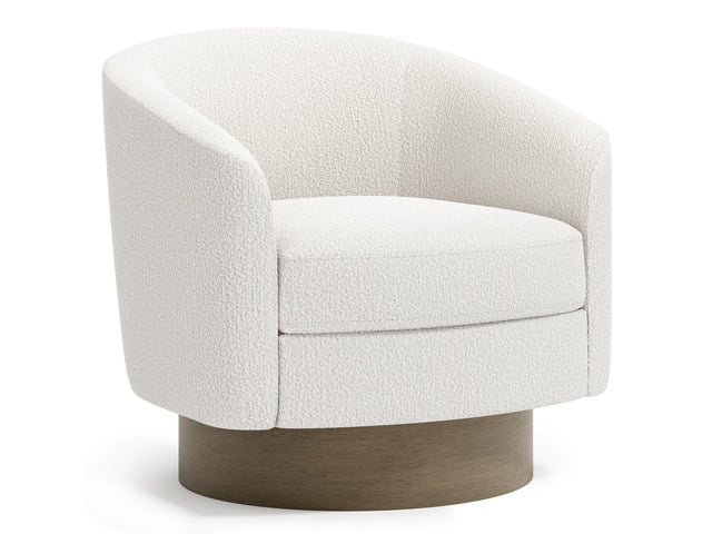 Camino White/Cream/Portobello Fabric Swivel Chair - Ornate Home