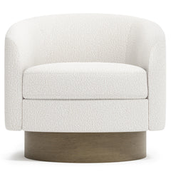 Camino White/Cream/Portobello Fabric Swivel Chair - Ornate Home