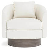 Camino White/Cream/Portobello Leather Swivel Chair - Ornate Home