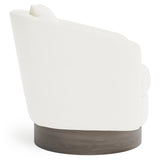 Camino White/Cream/Portobello Leather Swivel Chair - Ornate Home