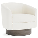 Camino White/Cream/Portobello Leather Swivel Chair - Ornate Home