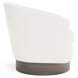 Camino White/Cream/Portobello Leather Swivel Chair - Ornate Home