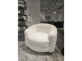 Camino White/Cream Shearling Swivel Chair - Ornate Home
