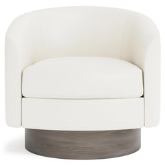 Camino White Swivel Chair Without Pillows - Ornate Home