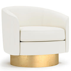 Camino White Swivel Chair Without Pillows - Ornate Home