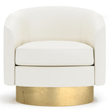 Camino White Swivel Chair Without Pillows - Ornate Home
