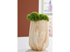Cammen Tan/White Vase (10" H) - Ornate Home