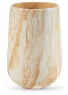 Cammen Tan/White Vase (10" H) - Ornate Home