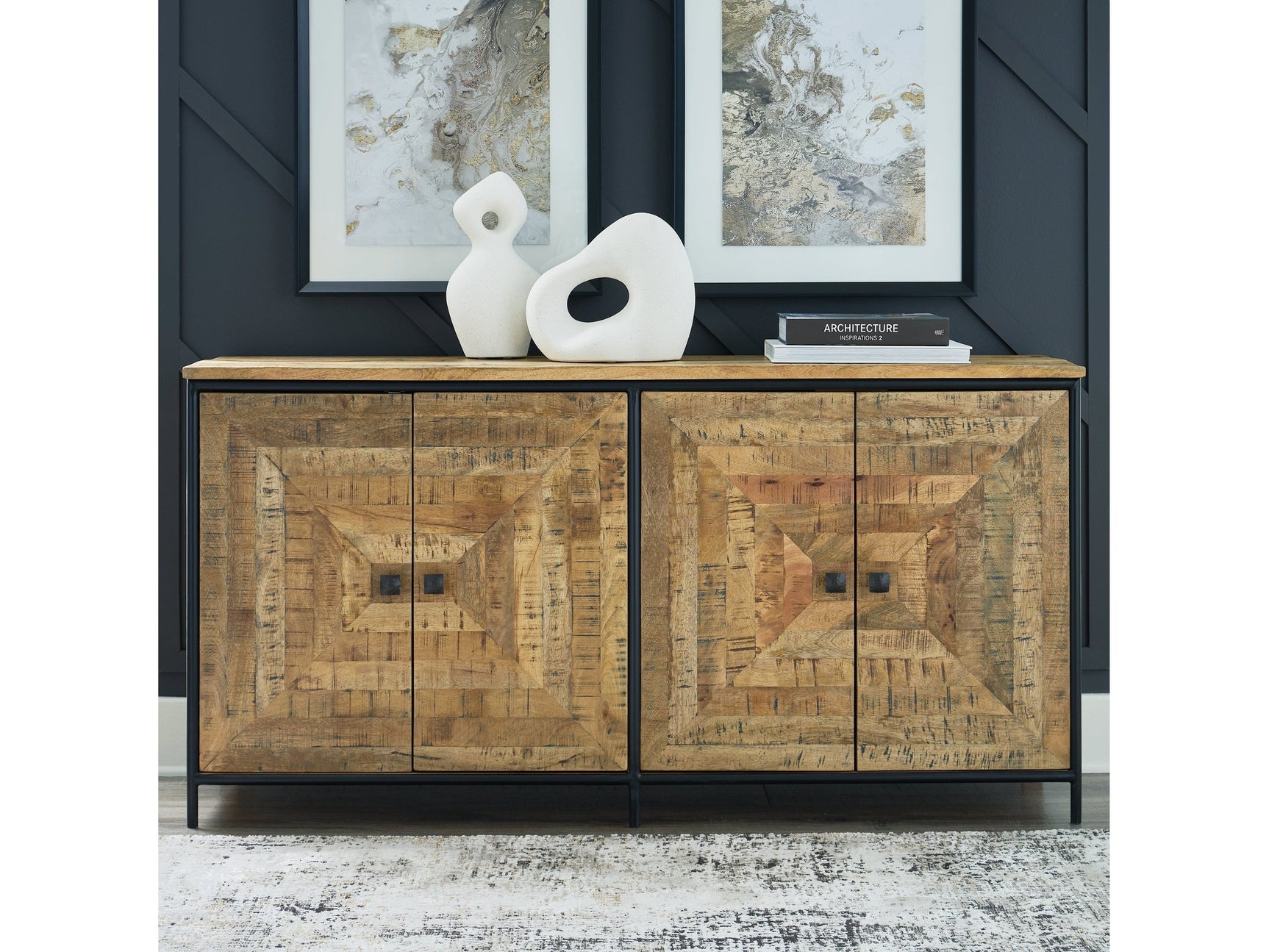 Camney Brown/Black Accent Cabinet - Ornate Home