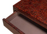 Campaign Brown Embossed Console - Ornate Home