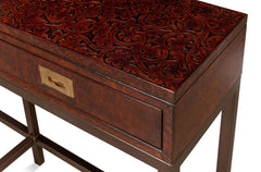 Campaign Brown Embossed Console - Ornate Home