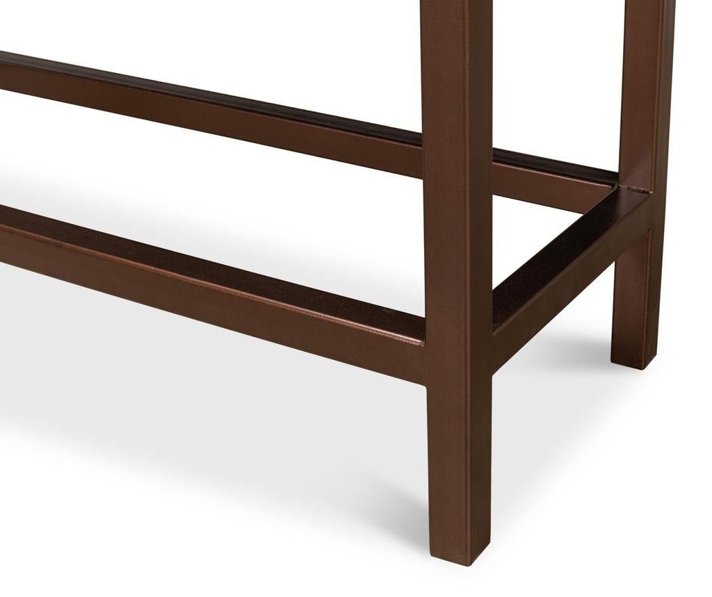 Campaign Brown Embossed Console - Ornate Home