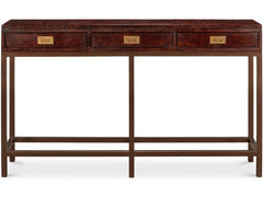 Campaign Brown Embossed Console - Ornate Home