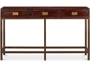 Campaign Brown Embossed Console - Ornate Home