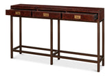 Campaign Brown Embossed Console - Ornate Home