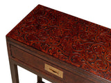 Campaign Brown Embossed Console - Ornate Home
