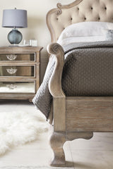 Campania Weathered Sand/Beige Panel King Bed - Ornate Home