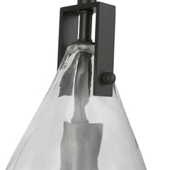 Campester Black 1 Light Watered Glass Mini Pendant - Ornate Home