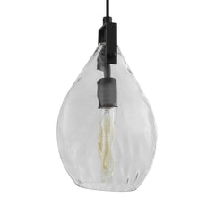 Campester Black 1 Light Watered Glass Mini Pendant - Ornate Home